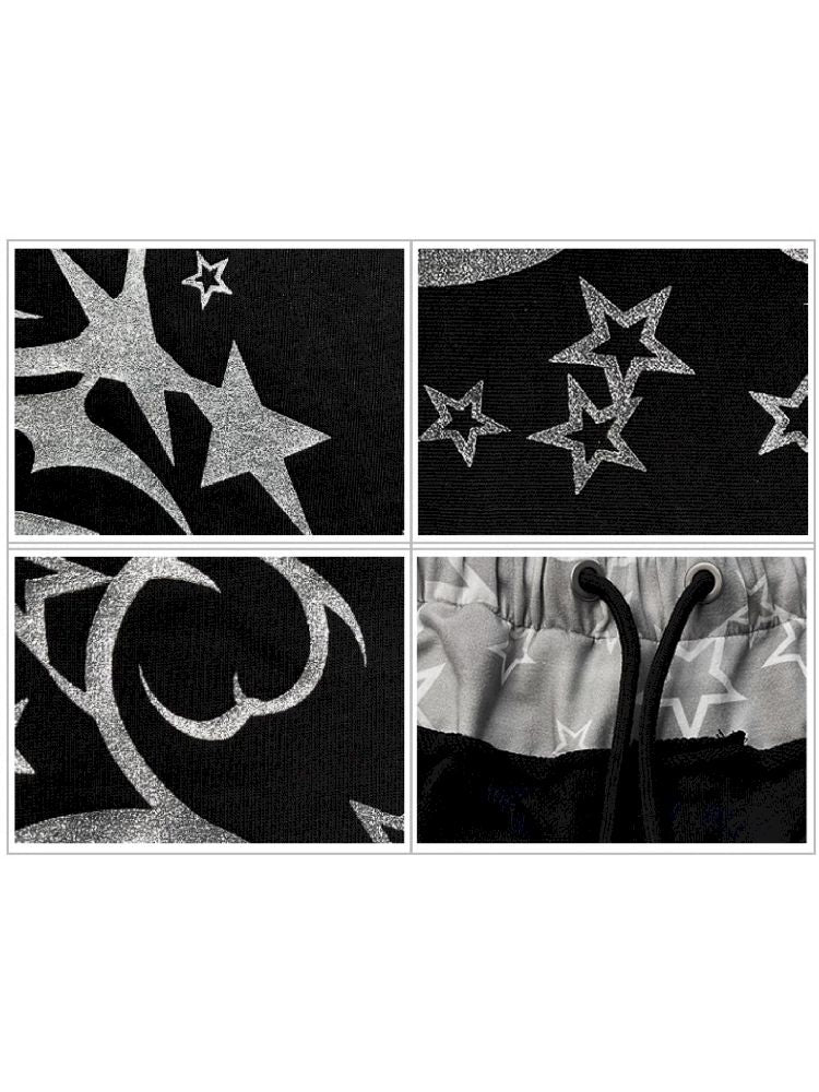 Glitter Print False Two Piece Sweatpants【s0000011246】