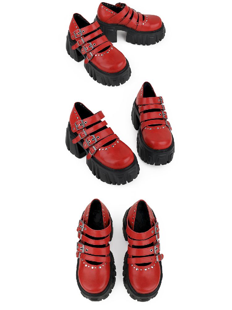 Red Height Increasing Thick Shoes【s0000012166】