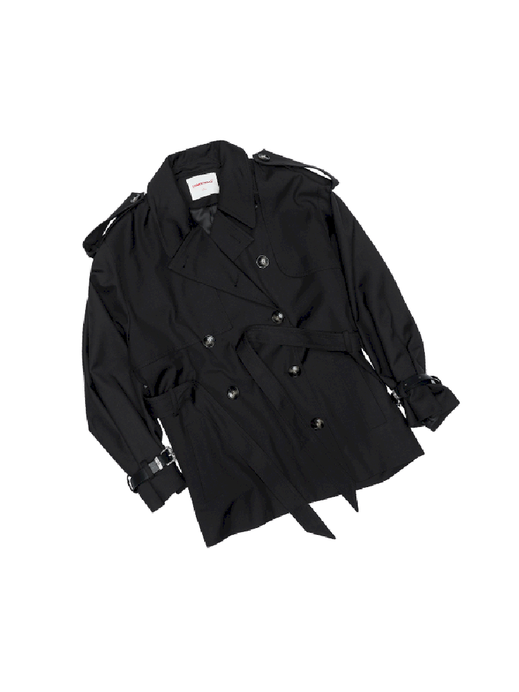 Double Breasted Large Lapel Mid-Length Trench Coat【s0000011577】