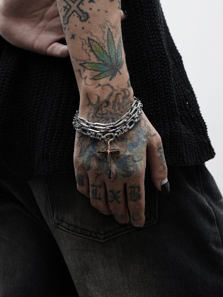 Handmade Heavy Niche Cross Bracelet【s0000018997】