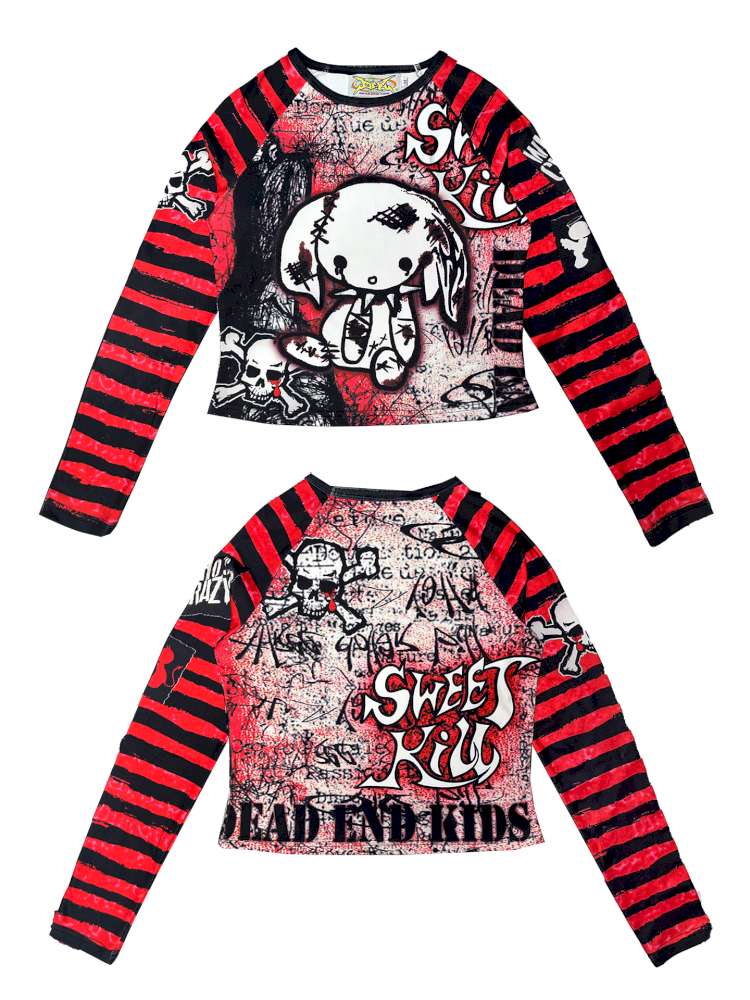 Sweet Cool Y2K Subculture Print Short Top【s0000014907】