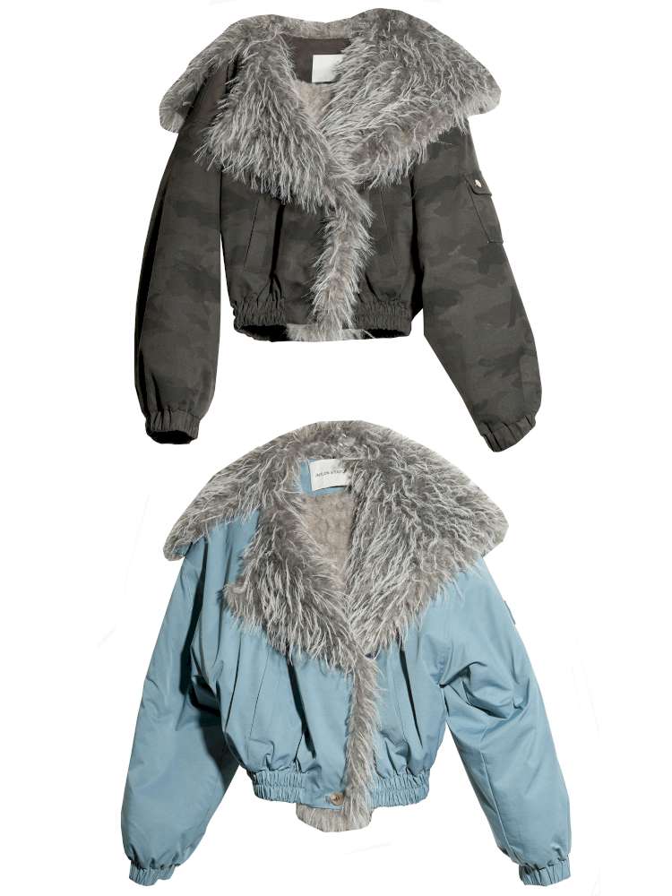 Aviator Hooded Fur Short Jacket【s0000015189】
