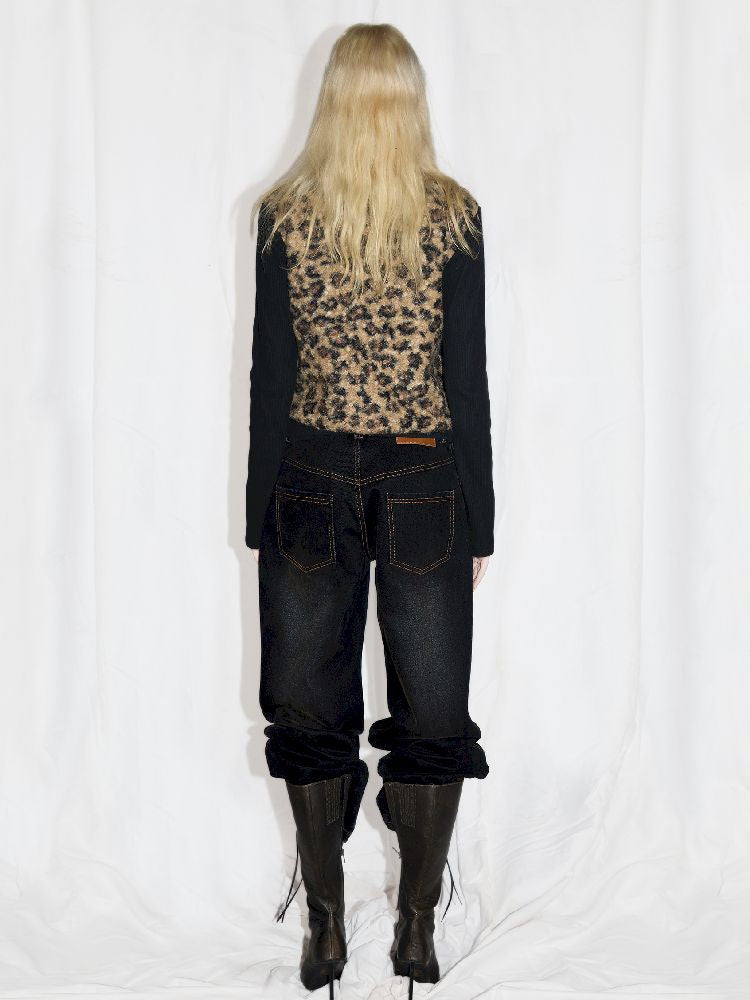 Leopard Print Rolled Cardigan【s0000010939】