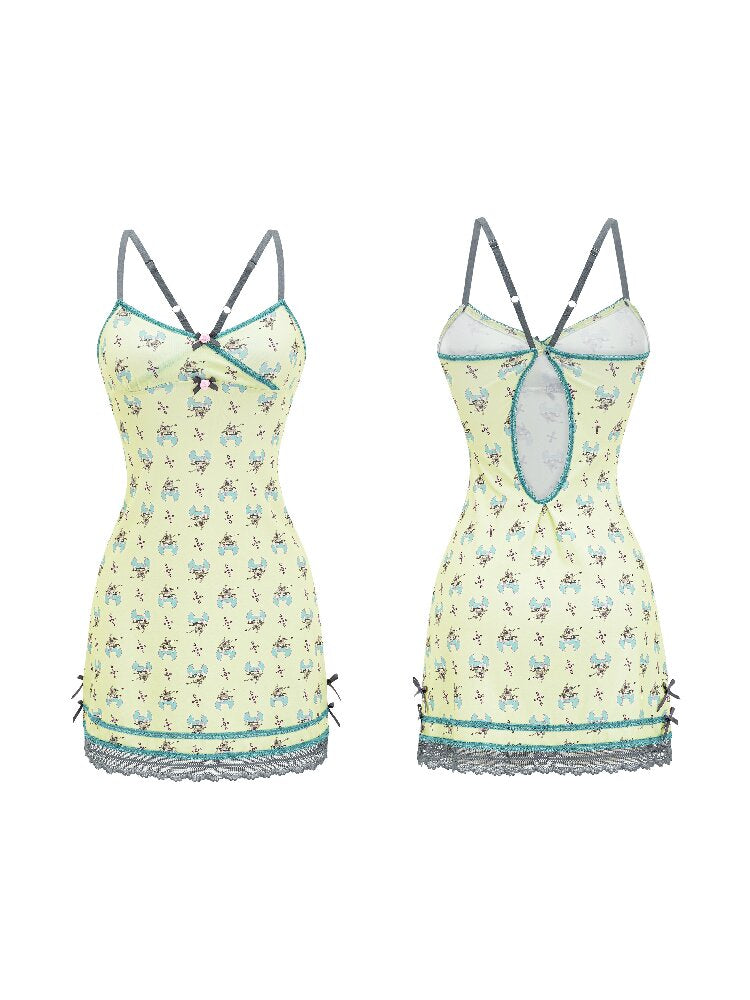 Original Devil Cross Lace Bow Dress【s0000016859】