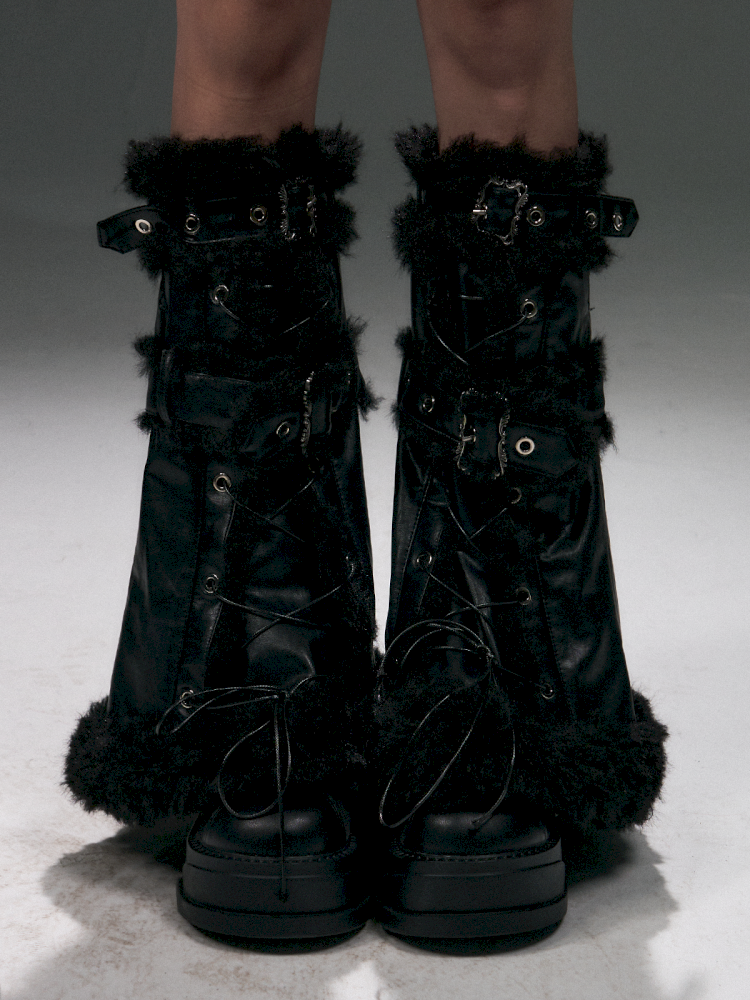 Strappy Flared Fur Leg Cover【s0000015018】