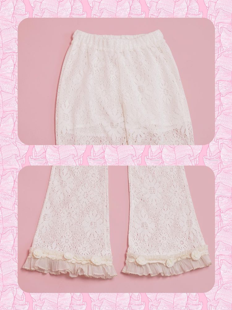 Rose Peplum Lace Pants【s0000012019】