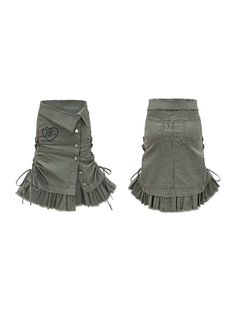 Waste Fabric Ruffle Embroidered Skirt【s0000016858】