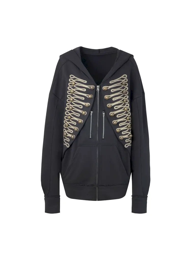 Classic Napoleon Embroidered Hooded Zipper【s0000014711】