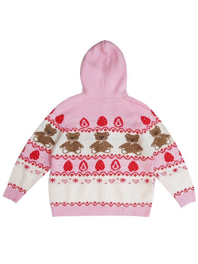 Bear Cake Fair Isle Cardigan【s0000018537】