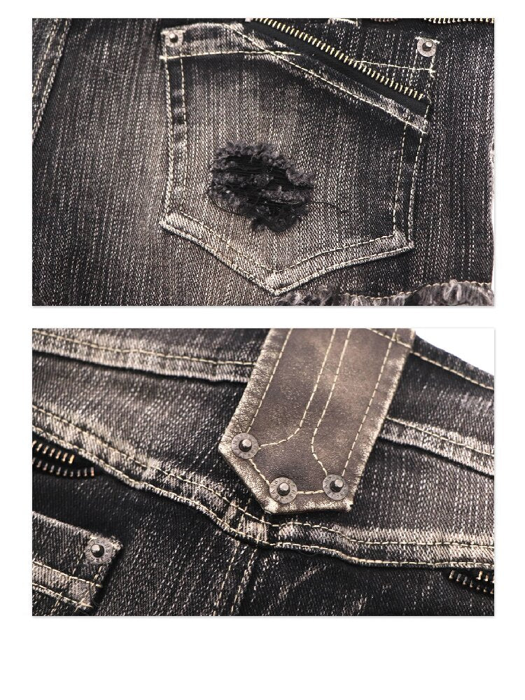 Washed Distressed Raw Denim Shorts【s0000016292】