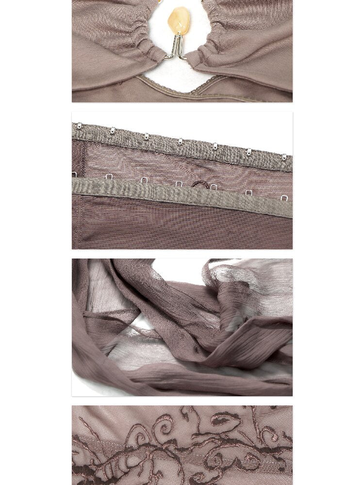 Faux Two Piece Halter Mesh Camisole【s0000017658】