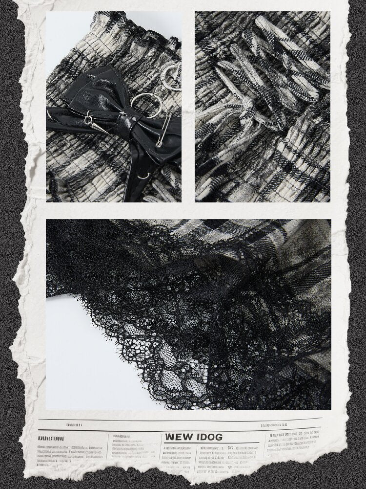 Lace Patchwork Plaid Sundress【s0000016277】
