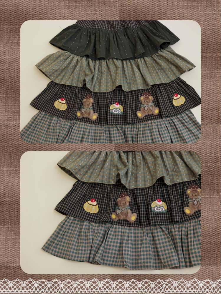 Vintage Girl Bear Dessert Cake Skirt【s0000014843】