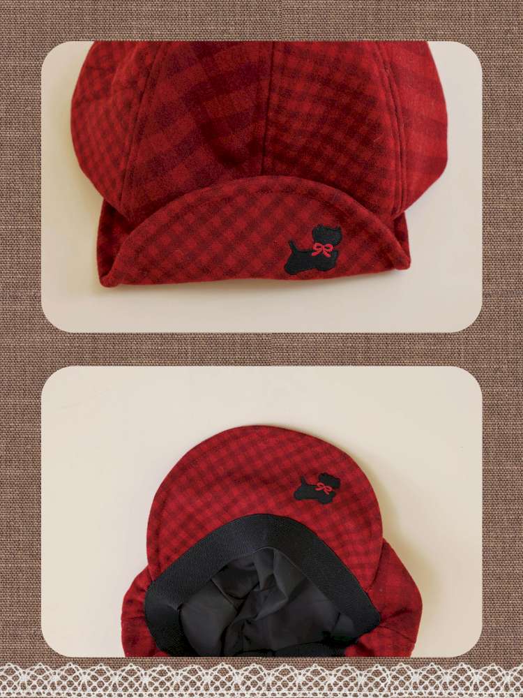 Plaid Patchwork Puppy Octagonal Hat【s0000015102】