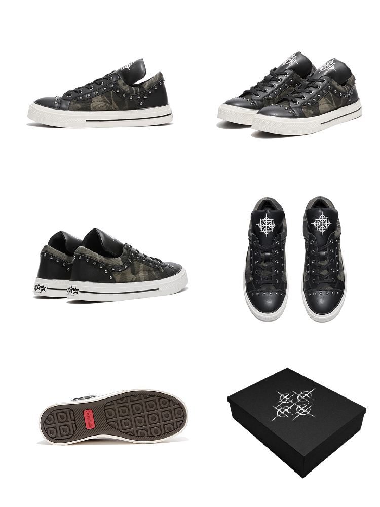 Camouflage Patchwork Canvas Sneakers【s0000018364】
