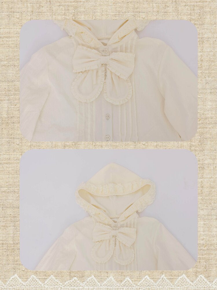 Lace Detachable Bow Pleated Shirt【s0000016501】