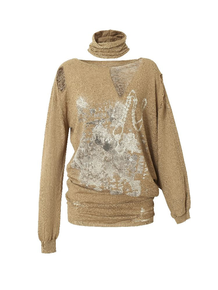 Raglan Shoulder Loose Sunscreen Knit Top【s0000011830】