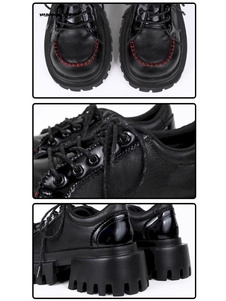 Dark Casual Style Patchwork Small Leather Shoes【s0000011742】