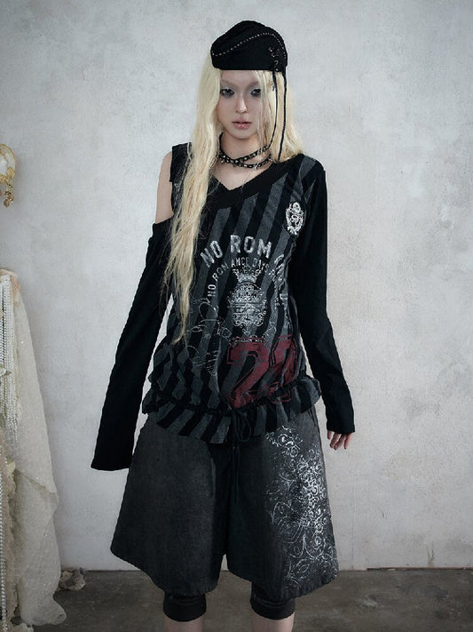 Punk Faux Two-Piece Sweatshirt T-Shirt【s0000018529】