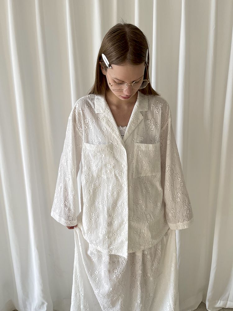 White Lace Pajama Set【s0000007467】