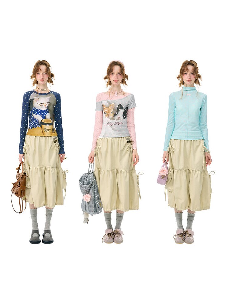 Pocket Drawstring Midi Skirt【s0000017888】