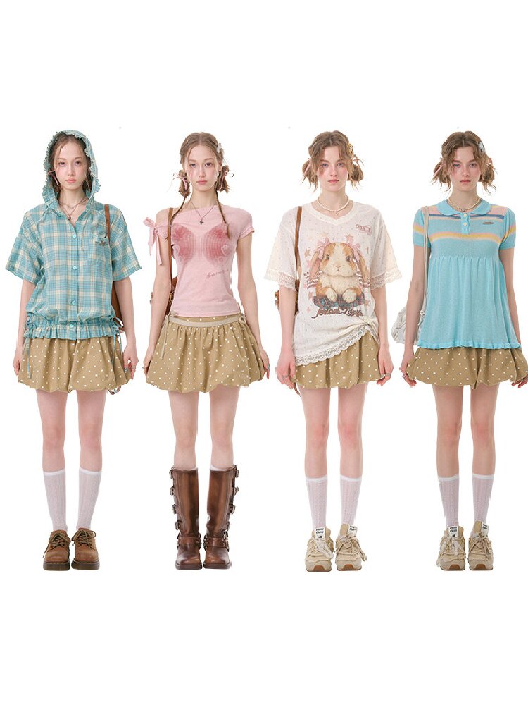 Polka Dot Pocket Slimming Skirt【s0000016616】