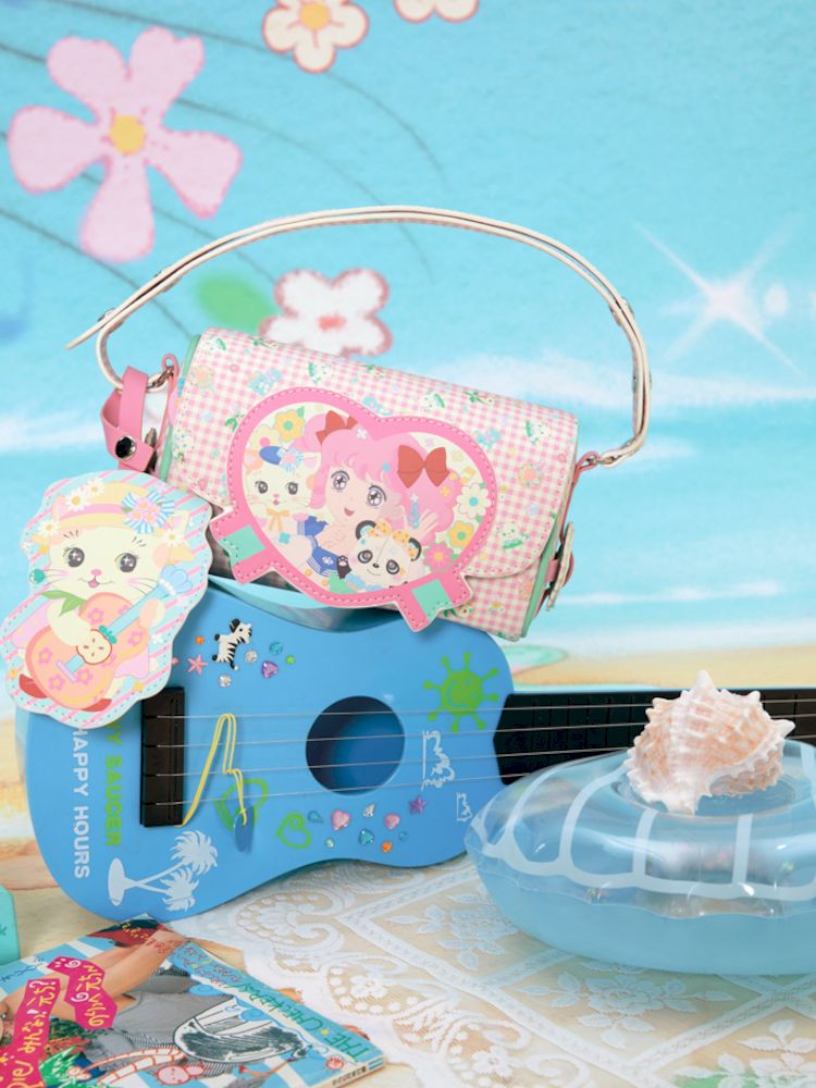 Pink Check Printed Heart Maiden Crossbody Bag【s0000009065 