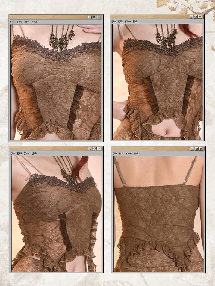 Hollowed out sexy pure desire retro sense halter top【s0000013505】