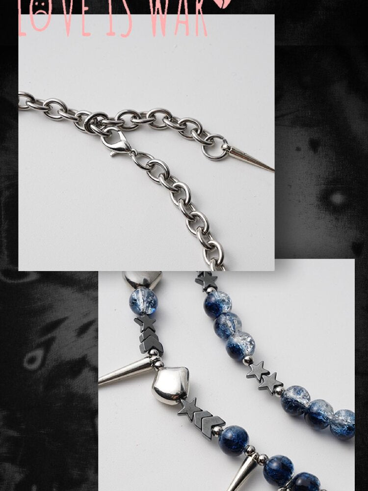 Handmade Y2K Beaded Punk Necklace【s0000018965】