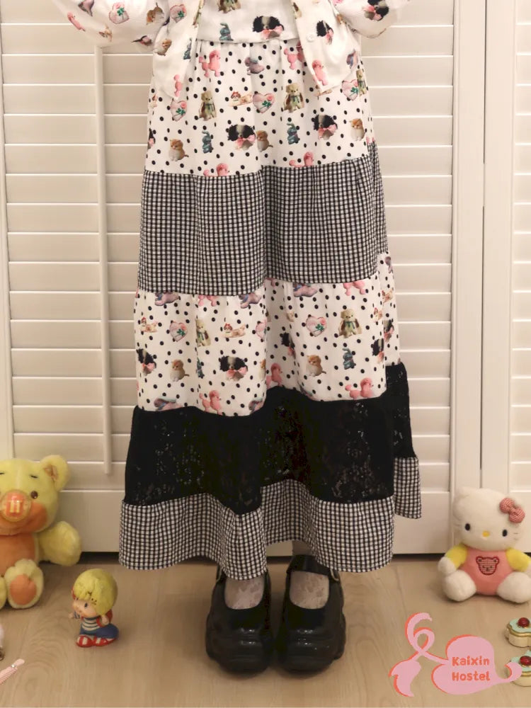 Lace Patchwork Maxi Skirt【s0000013974】