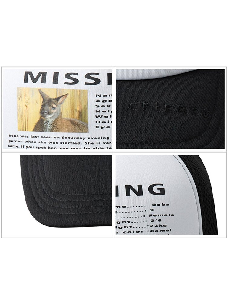 Kangaroo Notice Printed Peaked Cap【s0000016052】