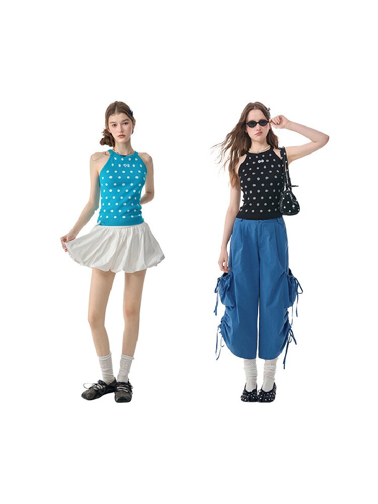 Broken Star Knot Halter Tank Top【s0000017257】