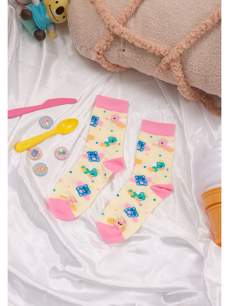 Animal angel knitted mid-calf socks【s0000013194】
