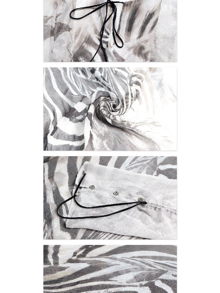 Silk Zebra Wrinkled Long Sleeve Cover【s0000017653】