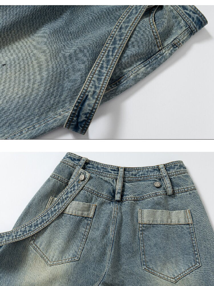 Washed Scratch Wide-Leg Jeans【s0000016255】