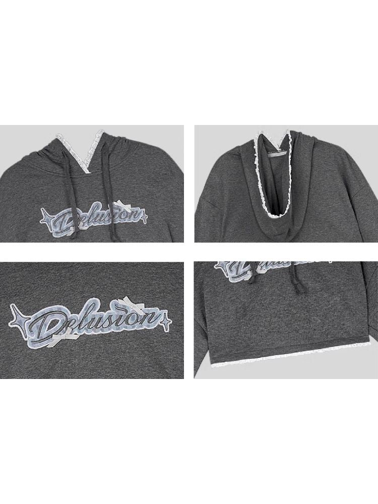 Loose Gray Hooded Sweatshirt【s0000010115】