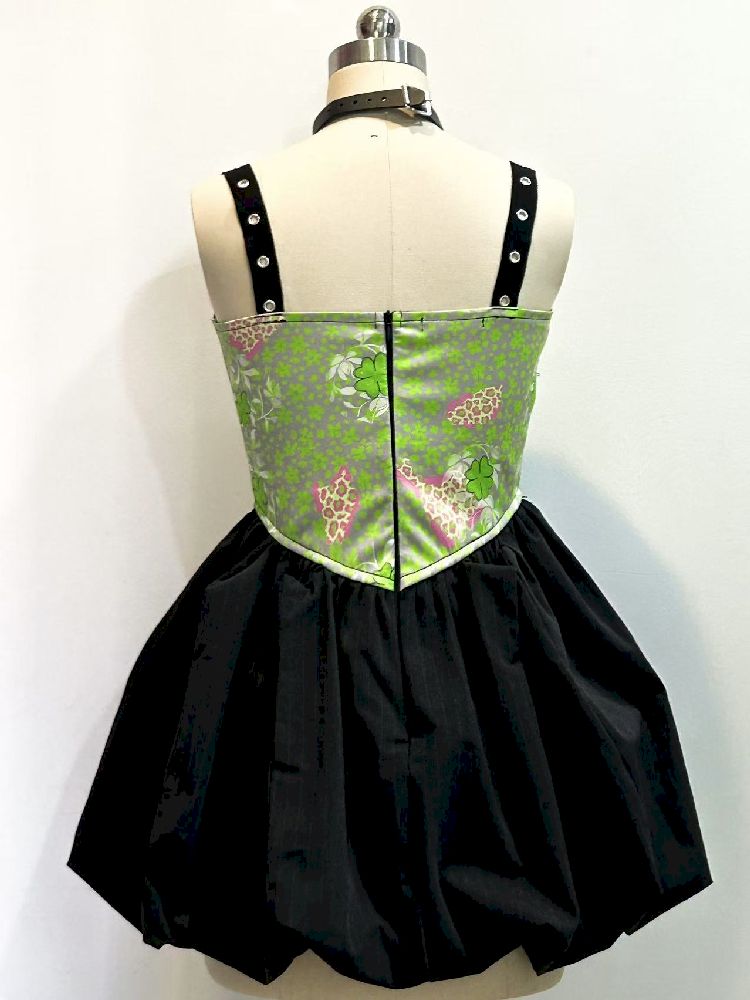 Color-Crossing Flower Pod Dress【s0000010956】