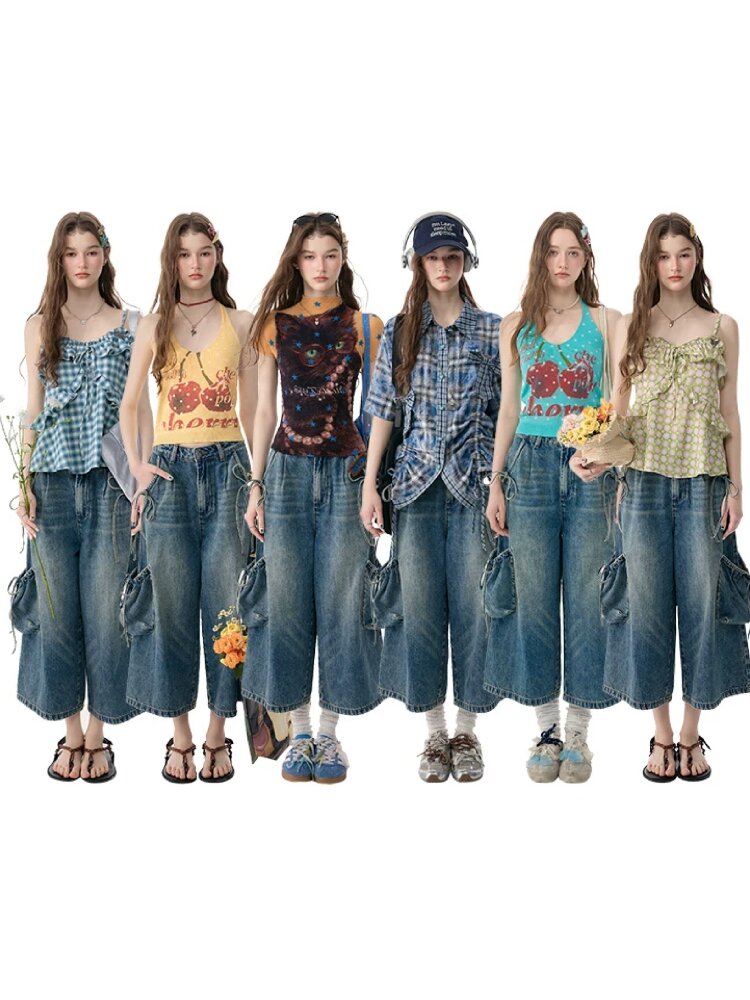 Vintage Strappy Pocket Workwear Jeans【s0000017311】