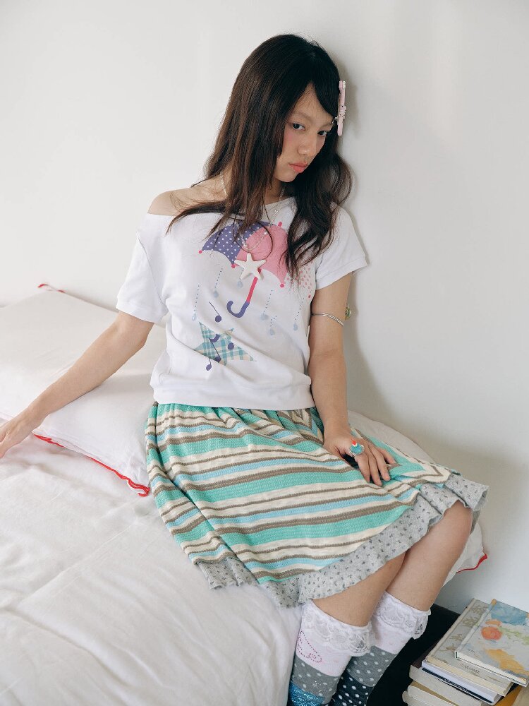 Umbrella Print Drop Pendant Top【s0000018713】