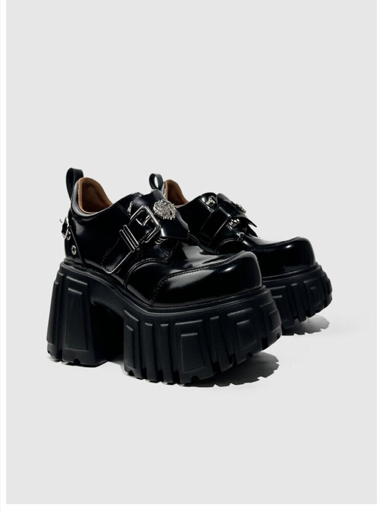 Punk Patent Leather Muffin Shoes【s0000015713】