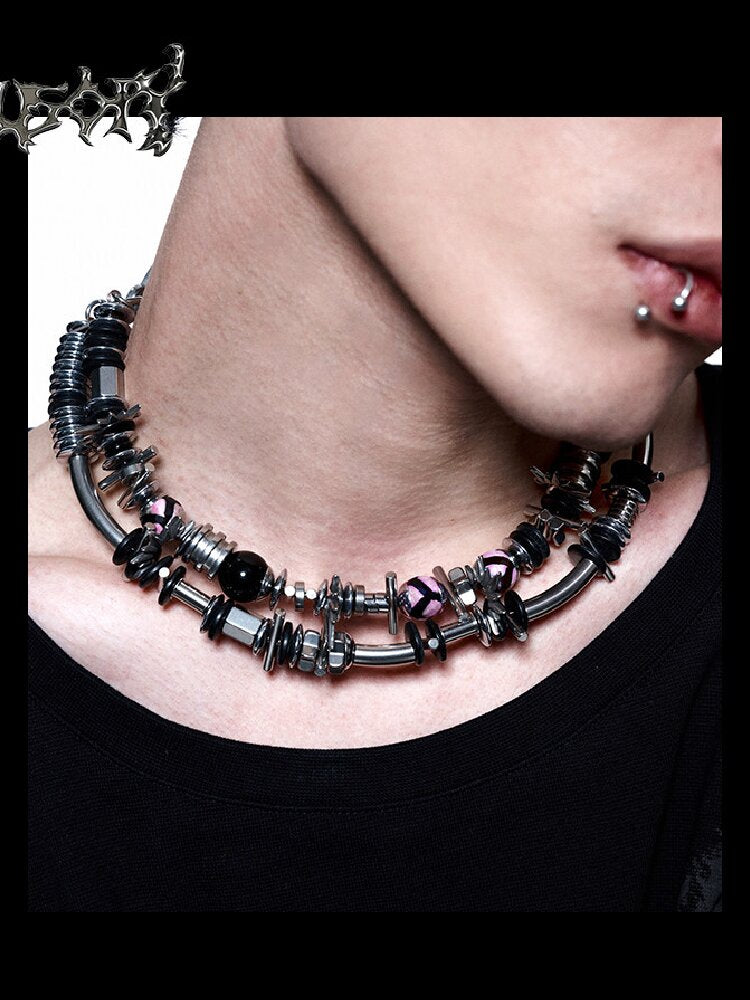 Nothingness Annihilation Metal Punk Necklace【s0000018860】