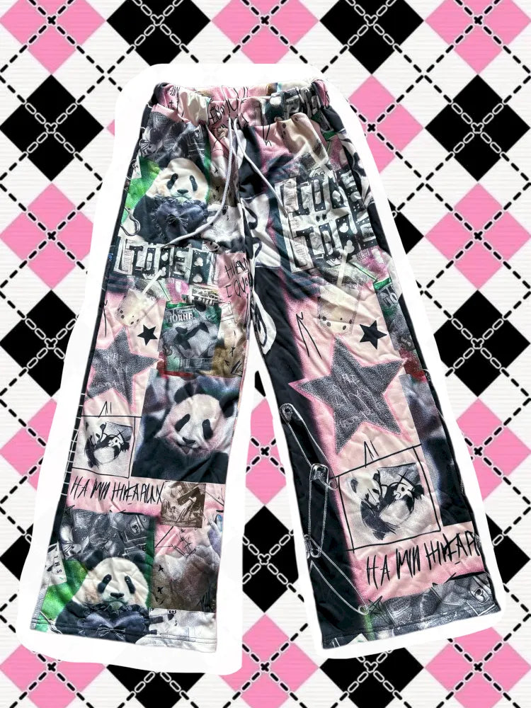 Panda Relaxed-Fit Wide-Leg Pants【s0000013976】