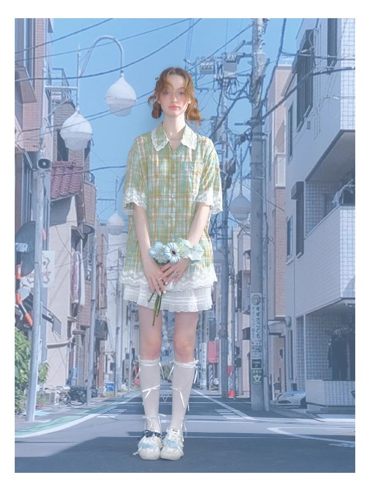 Plaid Short Sleeve Shirt【s0000012257】