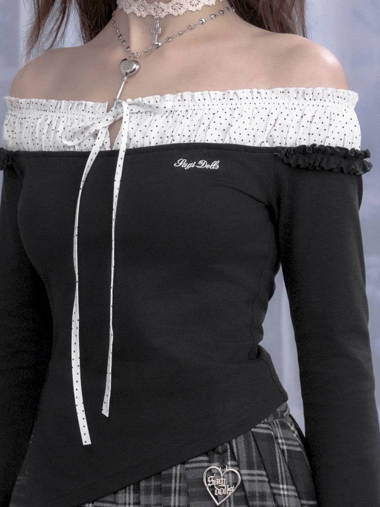 One-Shoulder Sweet Top T-Shirt【s0000014369】