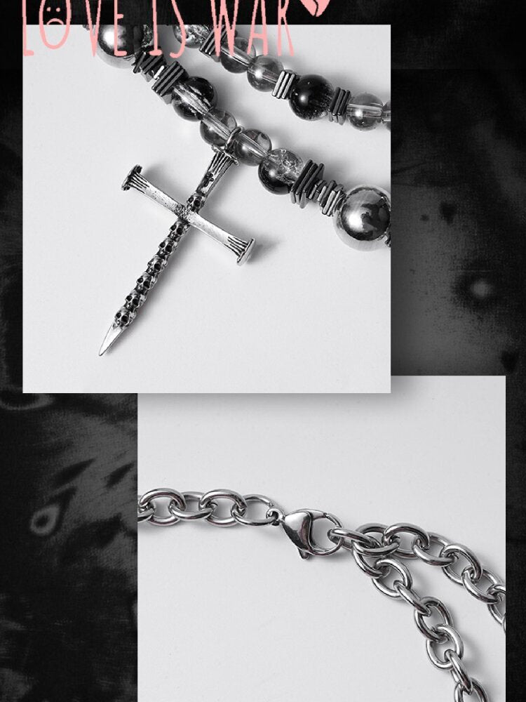 Skull Ruins Y2K Punk Heavy Necklace【s0000018970】