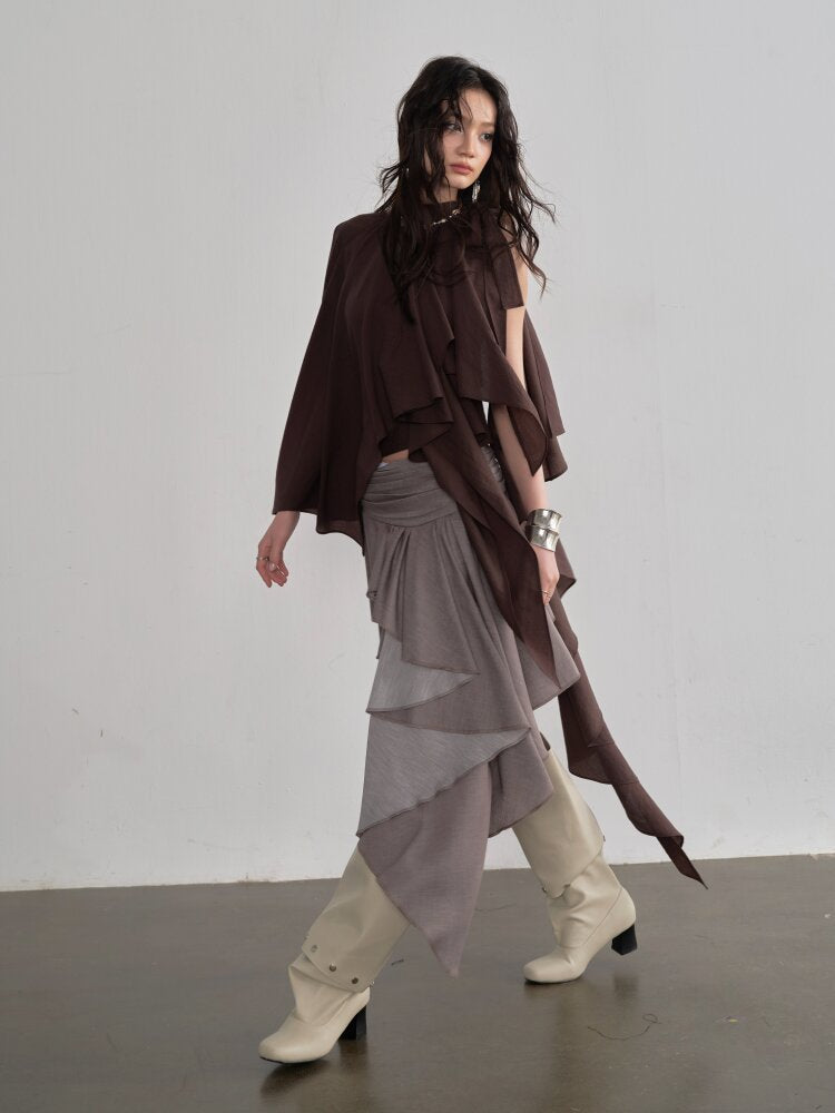 Off Shoulder Lace Up Cape Camisole【s0000015695】
