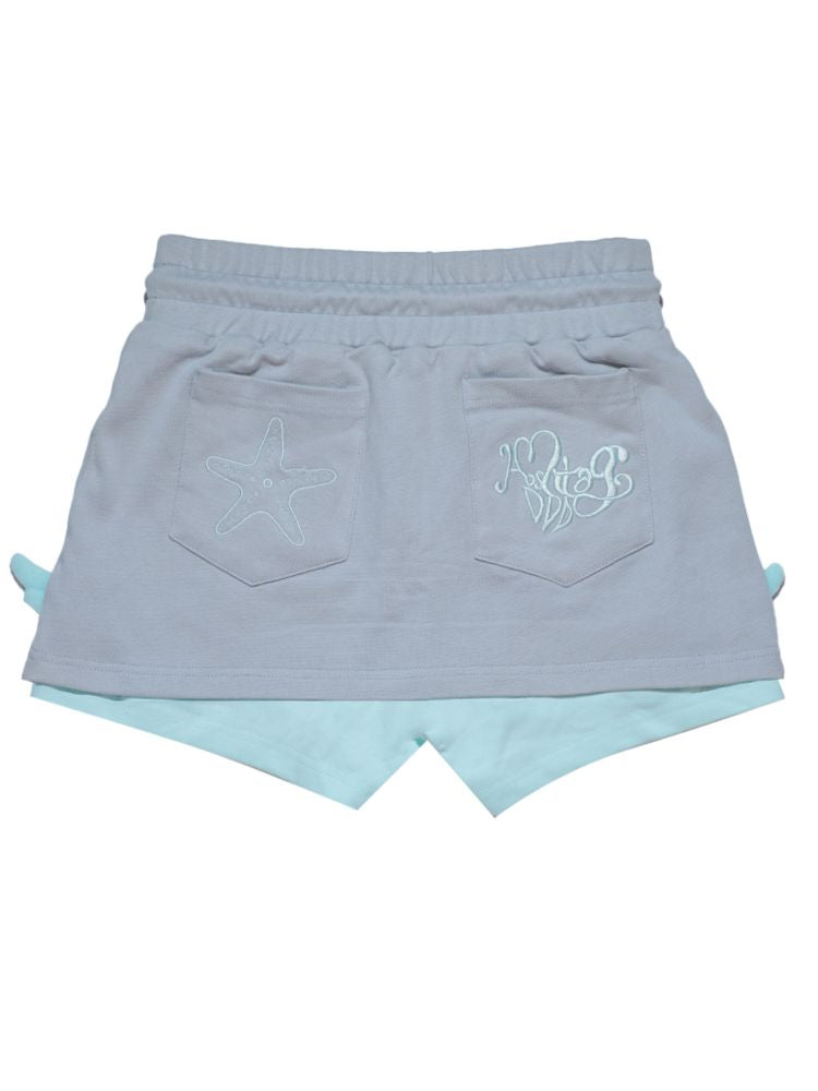 Aqua Sports Note Wings False Two Piece Skirt Pants【s0000009579】