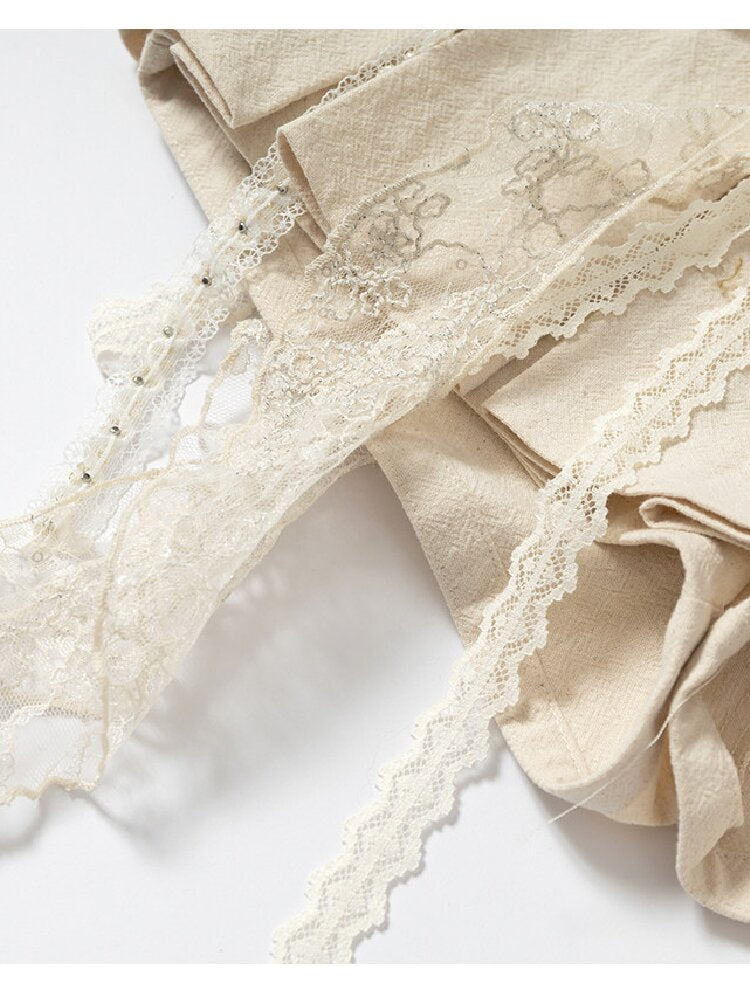 Baroque Lace Pleated Skirt Culottes【s0000016995】