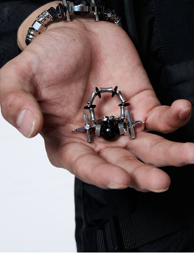 Handmade Beaded Heavy Titanium Ring【s0000018894】