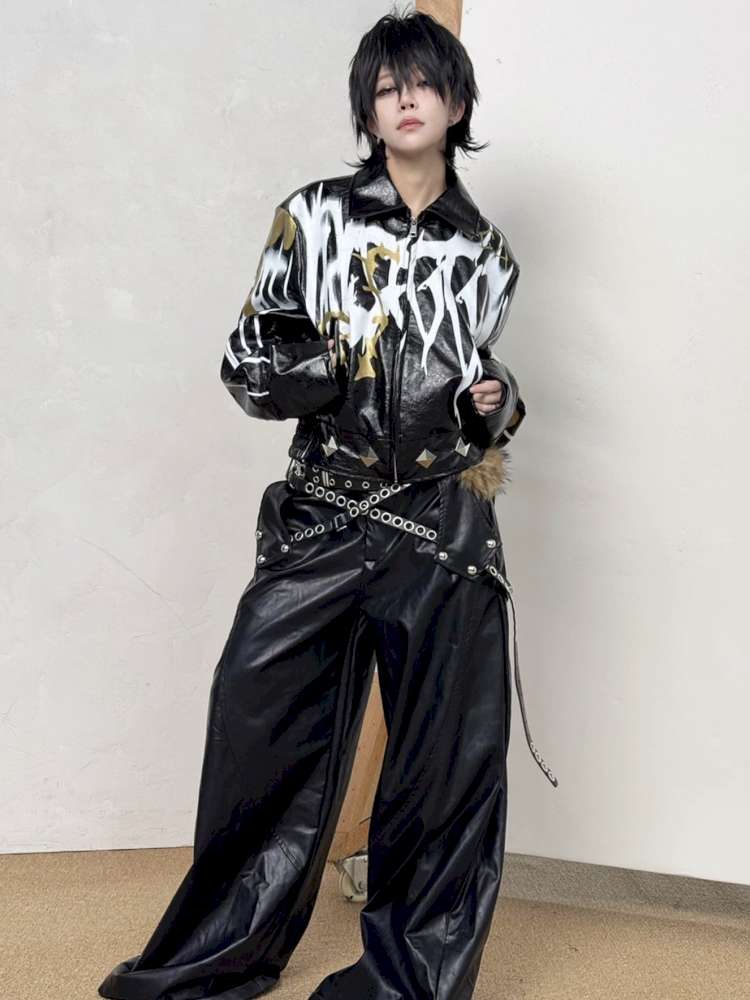 Wide-Cut Graffiti Jacket【s0000014534】